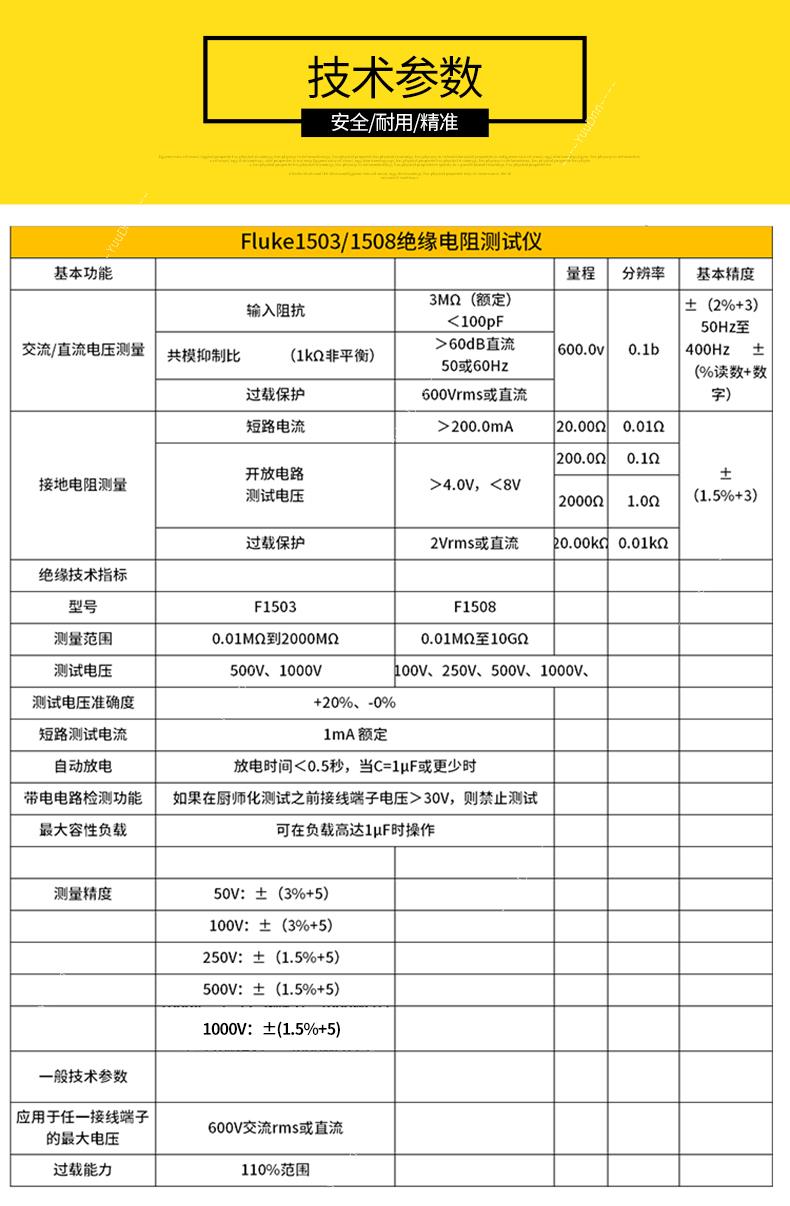 福禄克 Fluke F1535,F1537 绝缘电阻测试仪