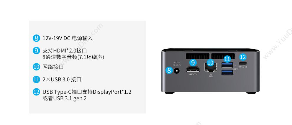 英特尔 Intel NUC7i3BNH微型计算机 主板