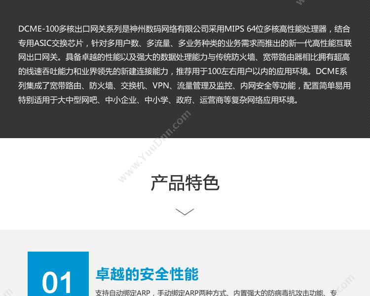 DCN DCME-100多核出口网关 VPN安全网关