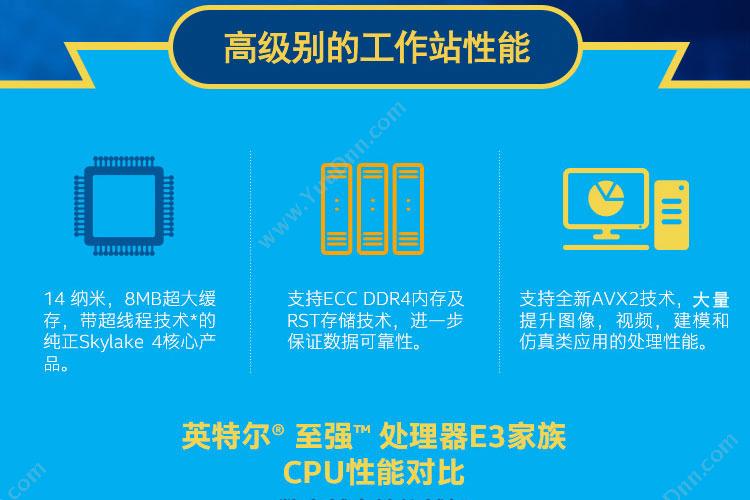 英特尔 Intel 至强处理器E3-1230V5盒装CPU 服务器CPU