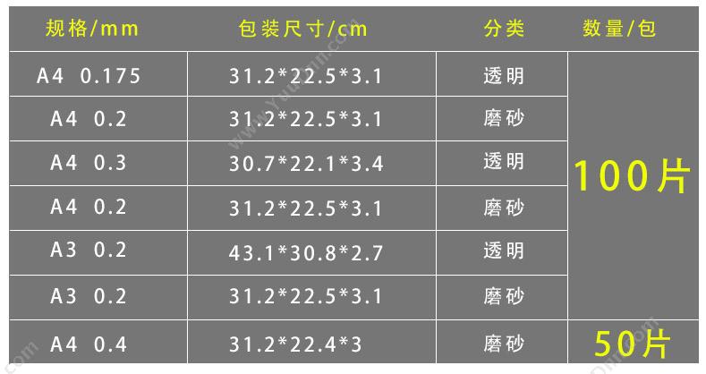 优玛仕 Umach A40.4mm磨砂 装订封面 50片/包 磨砂色 皮纹纸装订封面