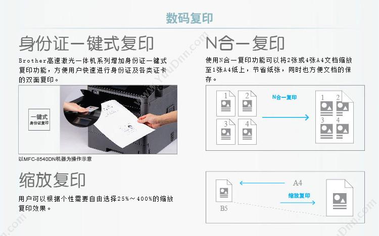 兄弟 Brother MFC-8535DN 高速双面网络 A4  1台 （打印/复印/扫描/传真） A4黑白激光打印机