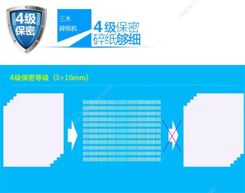 三丰 SD9280   电动静音办公家用粉碎机3*15mm粒状 双入纸口普通碎纸机