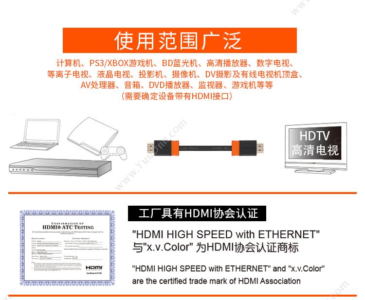 包尔星克 Powersync H2GBR0100 HDMI高清电视线 双色成型 10米 （黑） 适用高清电视与3C周边设备连接等 视频线