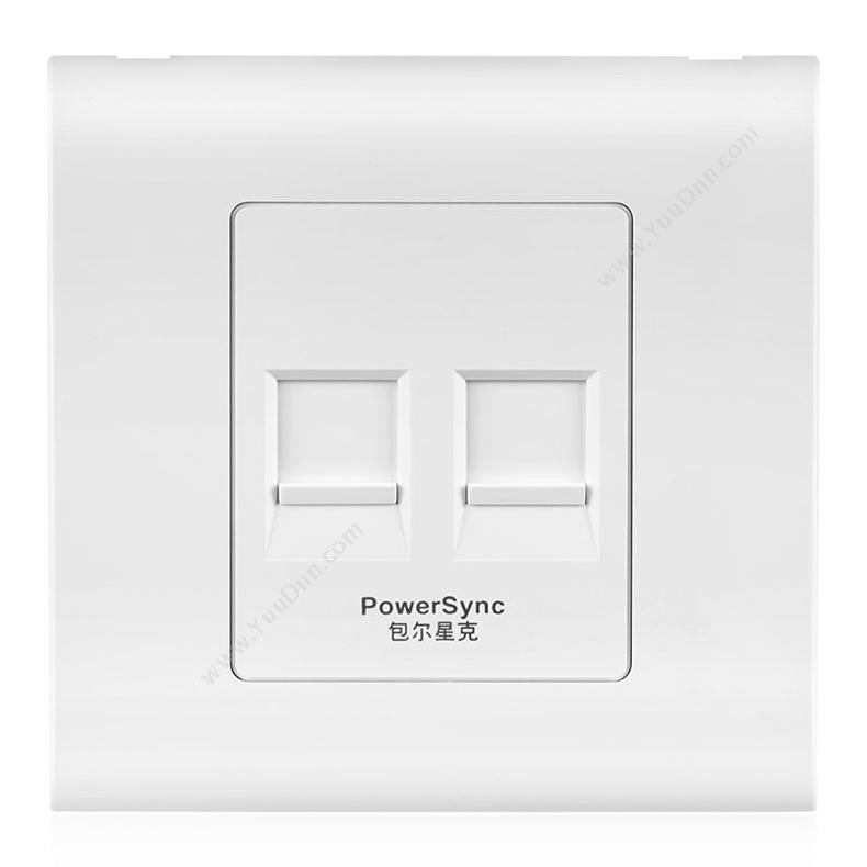 包尔星克 PowersyncACPDCBNNPA 86型网络/电话双口面板 附赠电话和网络模块 双口 白色 1个电话线