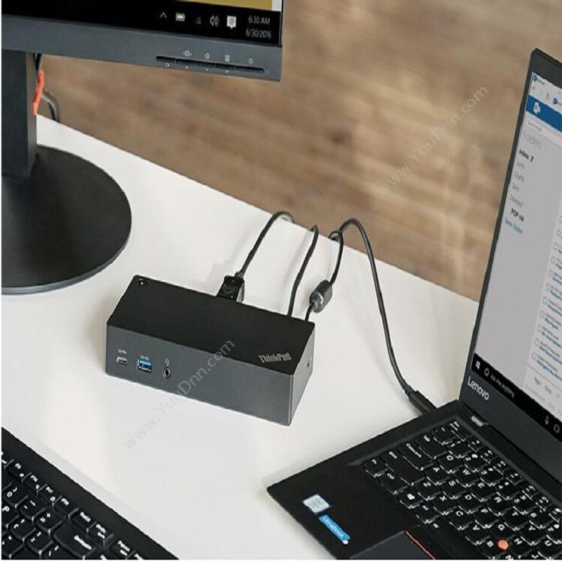 联想 Lenovo40A90090CN 扩展坞 USB Type-C*1（黑）  USB3.0*3 USB 2.0*2 DP*2 VGA  90W装机配件