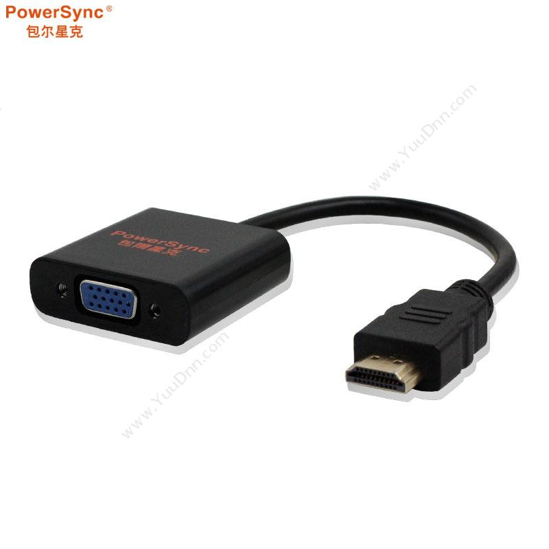 包尔星克 PowersyncCAVHGBRB0001 HDMI转VGA 0.15米 黑色转换器