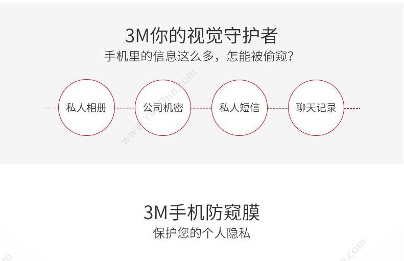 3M MPPAP010 防窥片 适用于IPHONE6/7/8 PLUS  5.5寸（黑）  屏幕信息正面清晰可见，侧面一片(黑）看不到 电脑防窥膜