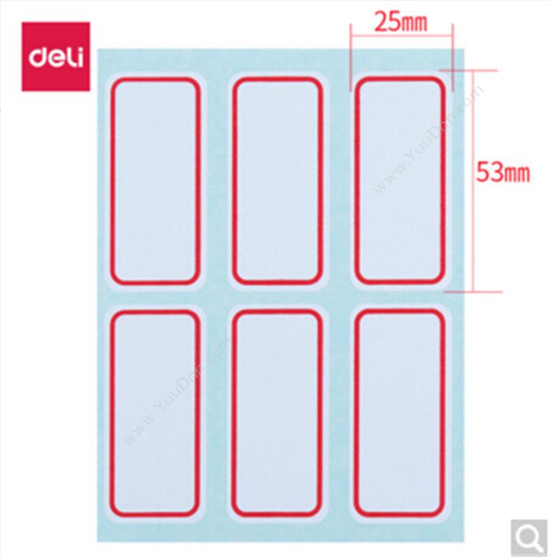 得力 Deli 7182 口取纸 25×53mm/6（枚）×12pcs 自粘性标贴×72枚 手写标签