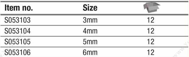 钢盾 Sheffield S053106 6.3mm系列50长一字旋具头6mm  5件套 长一字旋具头