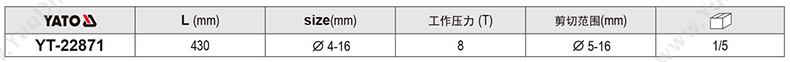 易尔拓 YaTo YT-22871 液压钢筋 断线钳