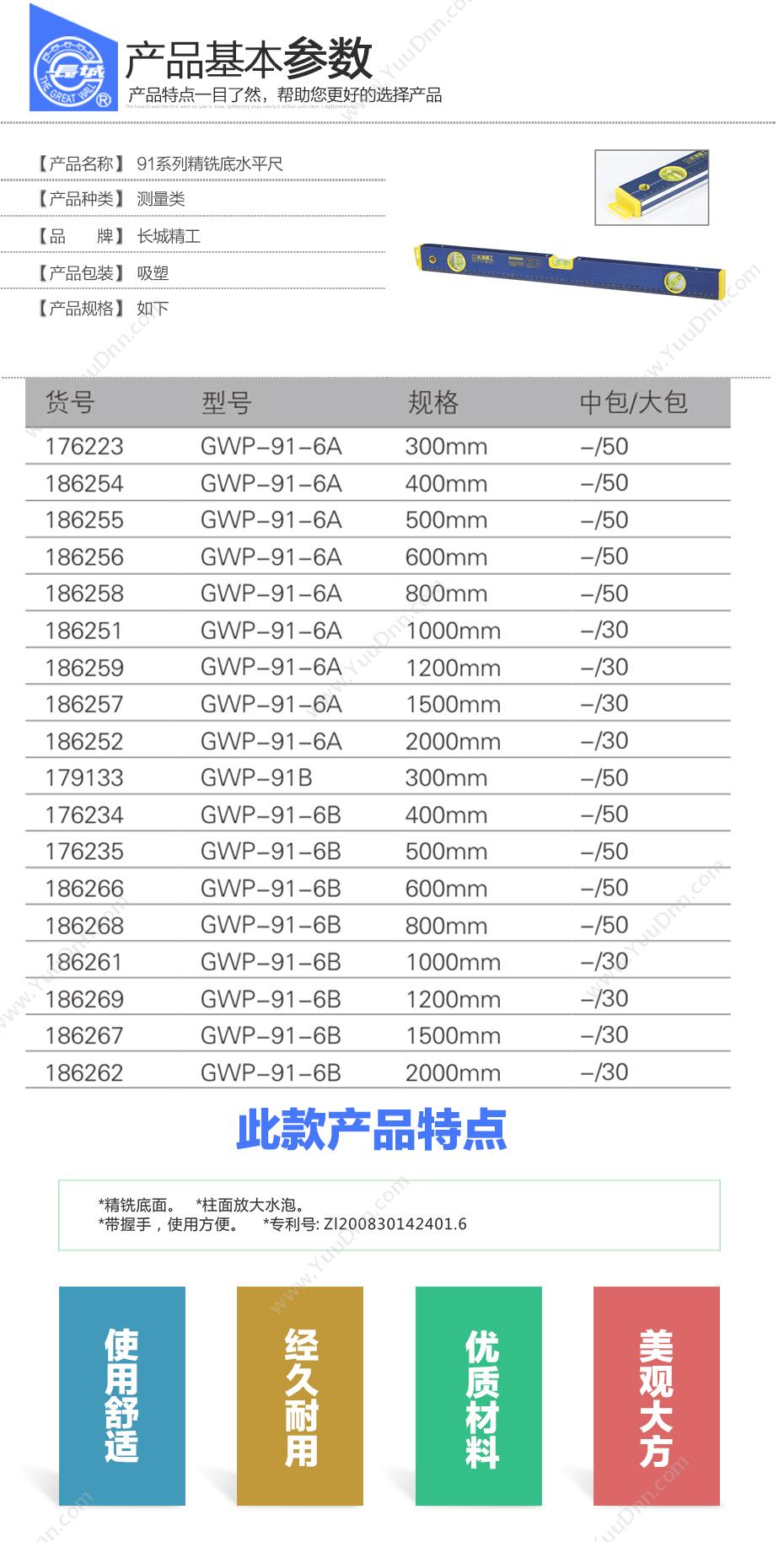 长城精工 GWP-91-6A 两用 91-6A系列 1200mm 水平尺