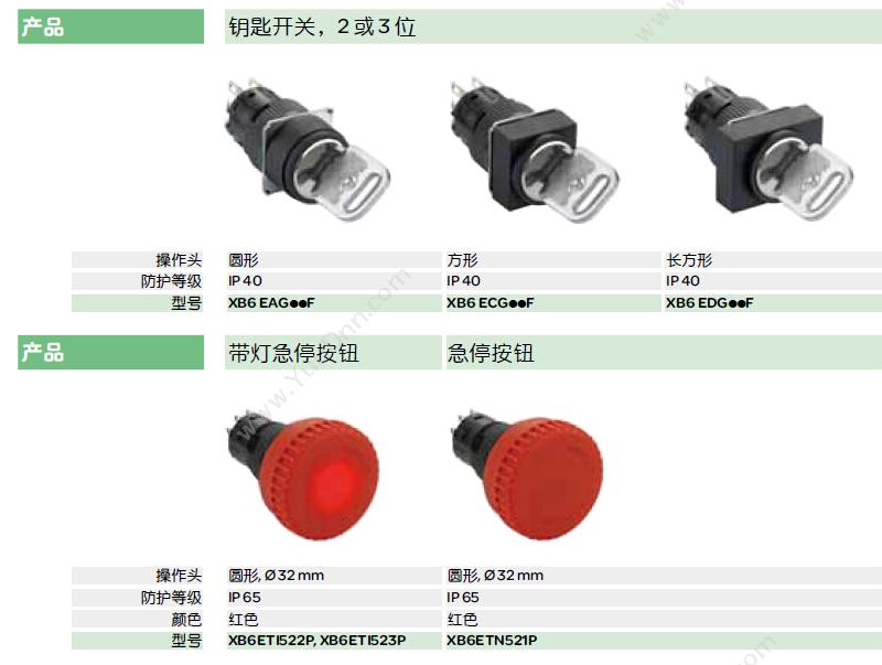 施耐德 Schneider XB6EAF3J2F  圆形 绿色 12V 2NO/NC 自锁定带灯按钮