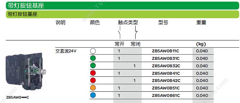 施耐德 Schneider ZB5AL232 按钮头