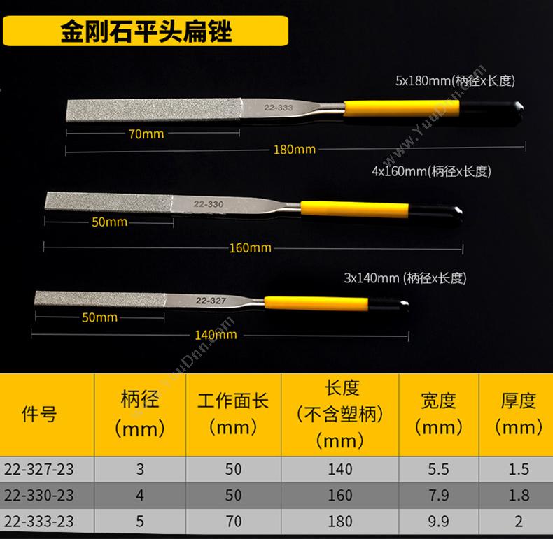 史丹利 Stanley 22-330-23 金刚石平头扁 锉