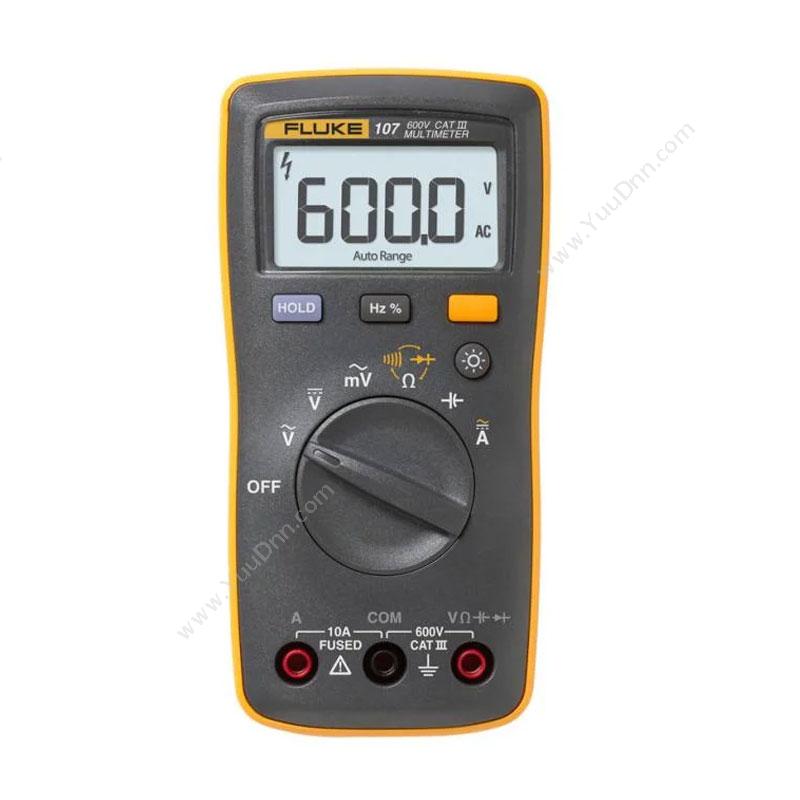 福禄克 Fluke 数字万用表 F107 交直流 600V 大屏幕LCD背光显示 万用表