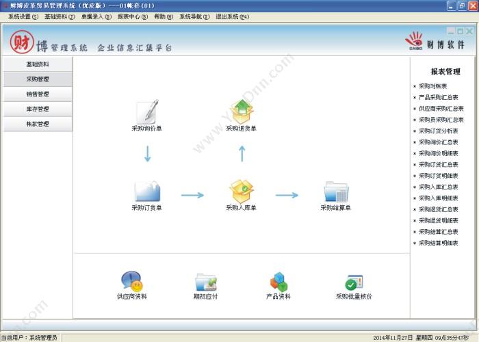 温州财博软件 财博皮革贸易管理系统-优皮版 企业资源计划ERP