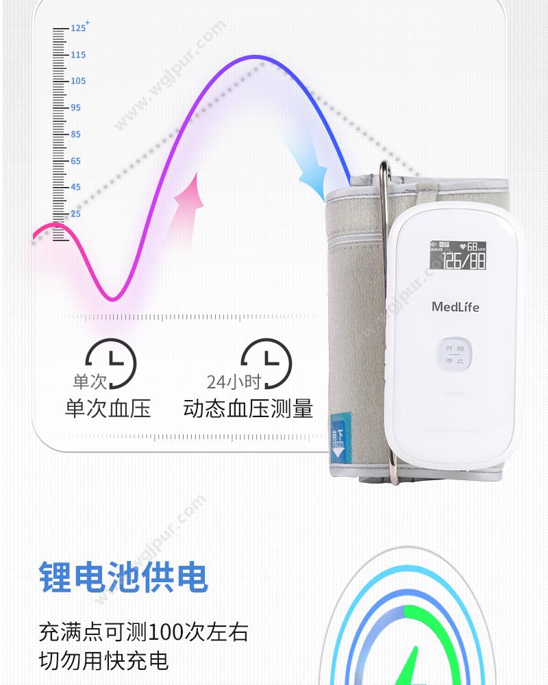 医鹿生活 MedLife 24小时动态血压监测仪 立夏系列 KC-2820 动态血压记录仪