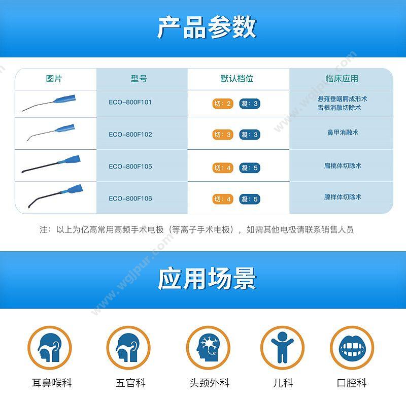 亿高 ECO 一次性使用等离子电极 ECO-800F101 电极